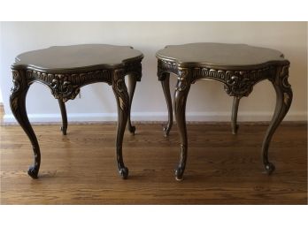 Vintage Hollywood Regency Provincial End Tables By Majestic