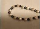Sterling Silver Black & White Pearl Bracelet