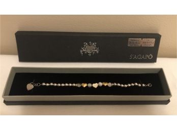 NEW! Sagapo Designer Stainless Steel Heart Bracelet (Spain)