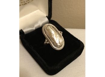 Sterling Silver Genuine Mabe Pearl Ring (12.7 Grams)