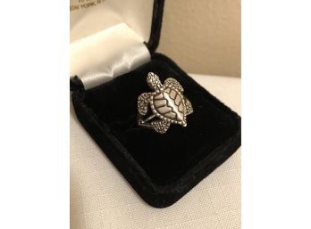Sterling Silver Sea Turtle Ring (6.5 Grams)