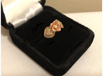 10K Gold Tri-Color Rose Blossom Ring (3.0 Grams)