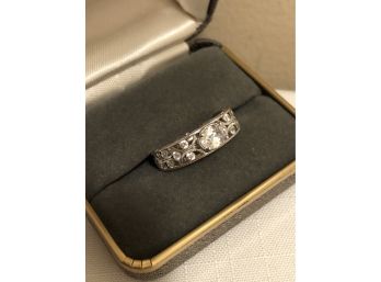 Sterling Silver Tacori IV Signed CZ Ring (5.4 Grams)