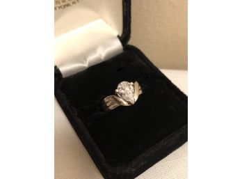 Sterling Silver JED Signed Genuine Goshenite Ring (3.6 Grams)