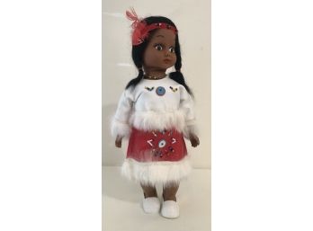 NEW!  Leather & Fur Beaded Dress Native American Doll