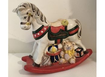 Vintage Christmas Rocking Horse Bank