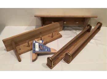 Wooden Peg Shelves & Towel Bars