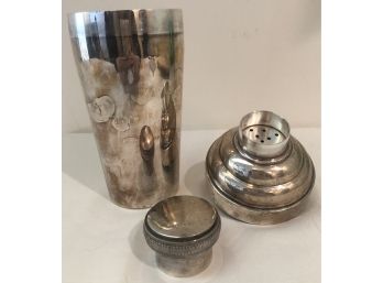 Vintage 1930s French Silver Plate Cocktail Shaker