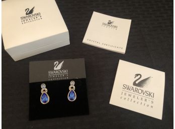 Swarovski Sapphire Crystal Earrings - NEW!