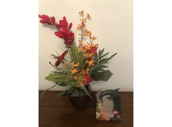 Tropical Floral Arrangement & Picture Frame