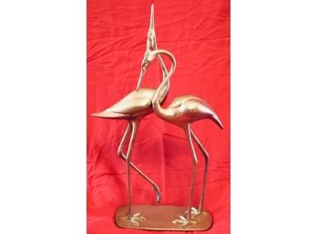 Golden Metallic Cranes, Artisan Made In Korea