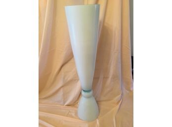 Giant White Glass Trumpet Vase