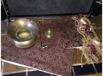 Brass Spitoon, Decorative Table Runner, & More