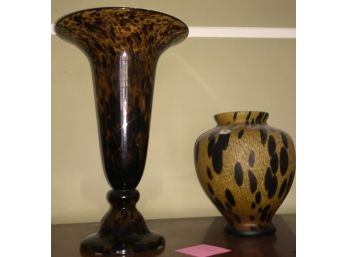 Leopard Print Glass Vase Lot #2