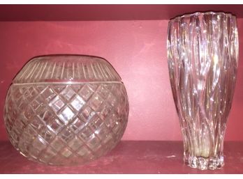 Large Crystal Bowl & Vase
