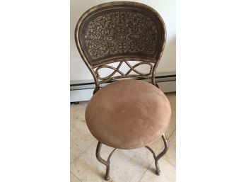 Accent Chair With Metal Ornate Back