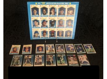 Vintage Baseball Trading Cards & 1987 Collector’s Sheet