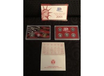United States 50 State Quarters Mint Silver Proof Set 2001