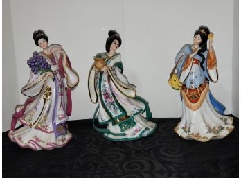 Three Asian Figurines From The Danbury Mint