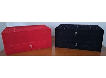 Two Fabric Lined Jewelry Boxes - Like New