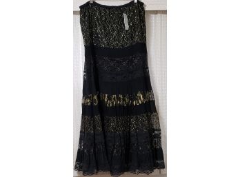 Cache Black/Gold Dress Size L - New With Tags