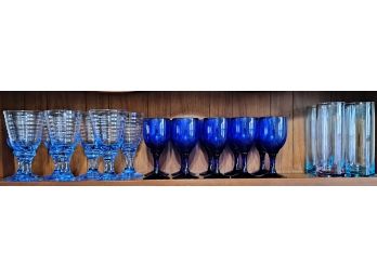 Blue Glassware Lot
