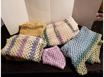 Mixed Lot Of Partially Crocheted Swatches