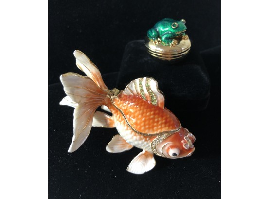 Animal Trinket Boxes (Koi Fish & Frog)