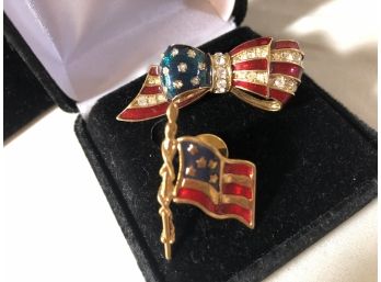 Carolee Signed Patriotic Brooches (2)