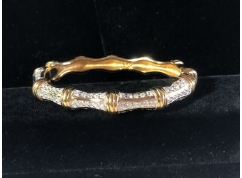 Swarovski Crystal Signed Hinged Bangle Bracelet