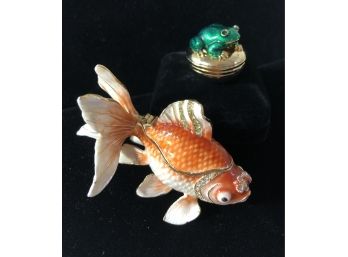 Animal Trinket Boxes (Koi Fish & Frog)