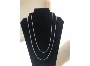 Two Sterling Silver Necklaces (19.7 Grams)