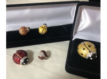 Carolee Signed Ladybug Brooch Jewelry Collection