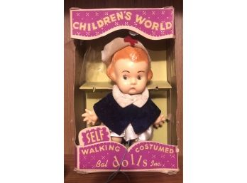 Vintage Children’s World Self Walking Doll In Original Box