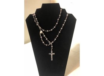 Vintage Sterling Silver Rosary Beads (34.8 Grams)