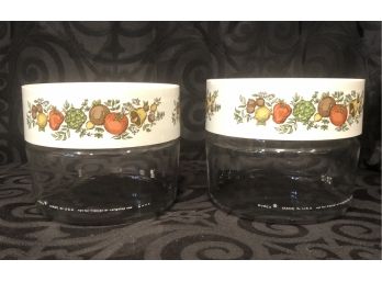 Vintage Pyrex Spice Of Life Glass Canisters