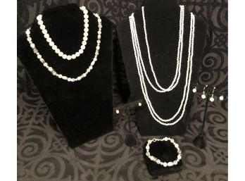 Silvertone & Faux Pearl Fashion Jewelry