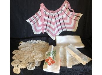 Vintage Hand Knitted Doilies & Linens Lot 4