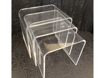Vintage MCM Lucite Waterfall Nesting Tables