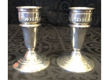 Sterling Silver Candlesticks By Crown Sterling
