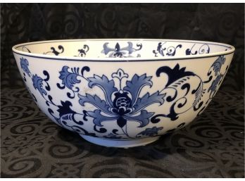 LARGE Blue & White Floral Bowl