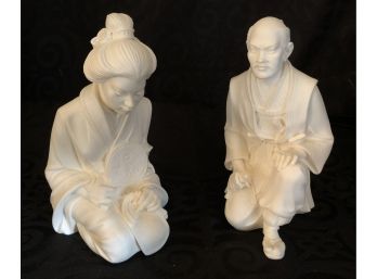 Genuine Solid Alabaster Figurines Signed A. Giannelli (Italy)