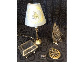Sold Brass Candlestick Lamp & Collectibles (India & England)