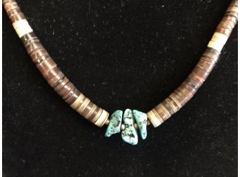 Genuine Shell & Turquoise Necklace