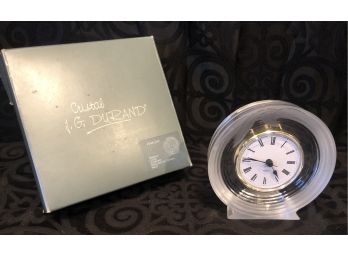 J. G. Durand Crystal Clock (France) NEW IN BOX!