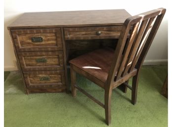 Vintage Desk & Chair By Armstrong Furniture