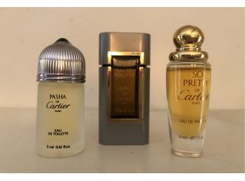 Cartier Perfume (3) Mini Bottles Lot 1