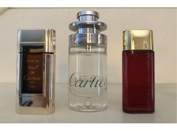 Cartier Perfume (3) Mini Bottles Lot 2