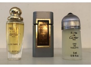 Cartier Perfume (3) Mini Bottles Lot 3