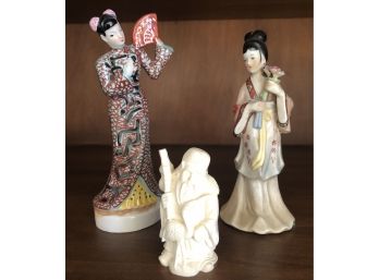 Asian Alabaster & Porcelain Figurines